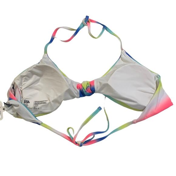 NWT Love & Sports Knotted Tie Swim Top Bikini Multi Colored Size XXL (20) - Picture 3 of 4
